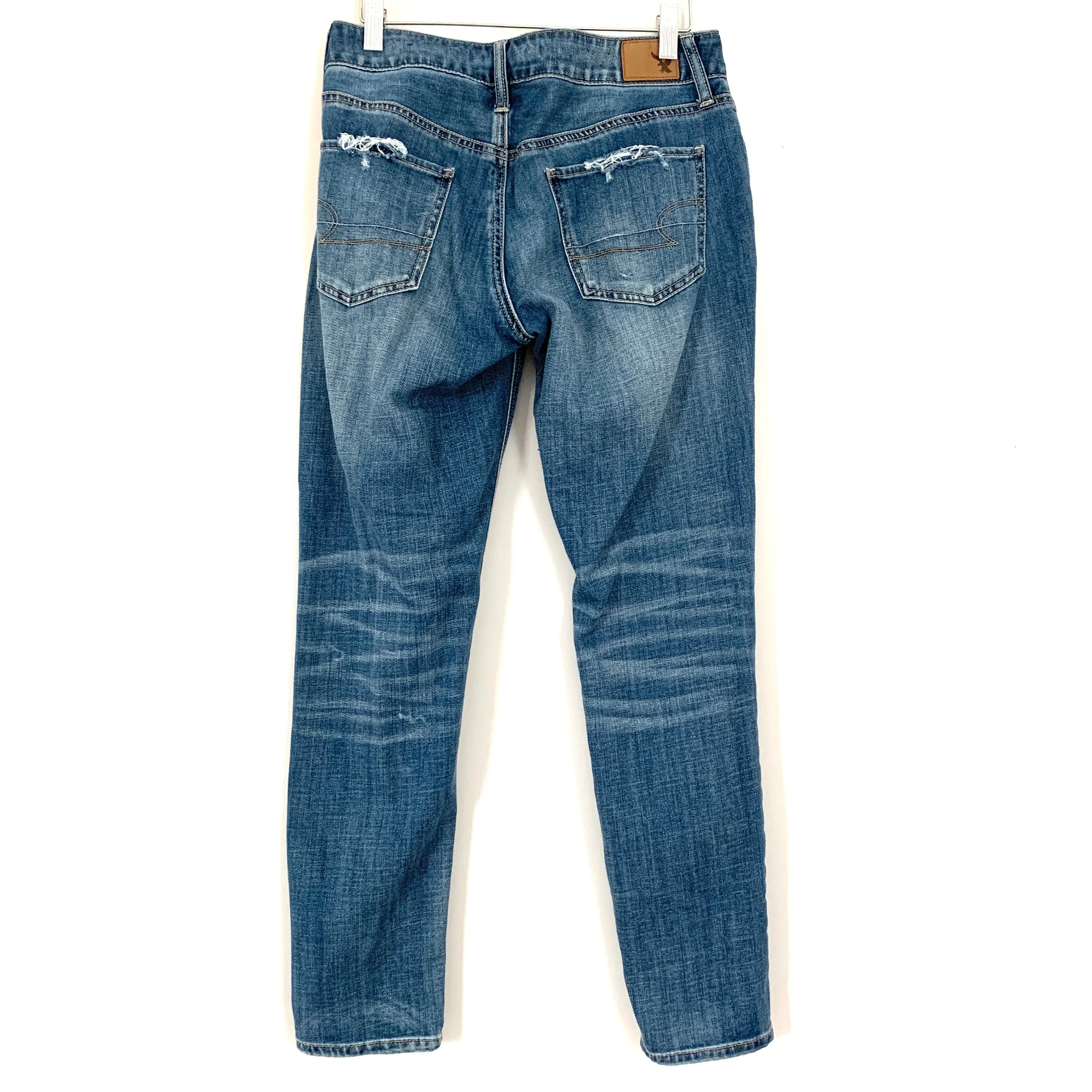 American Eagle Tomgirl Distressed Jeans- Size 2 (Inseam 28")