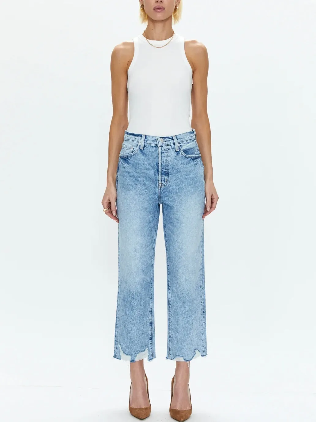cassie super high rise straight crop - baja