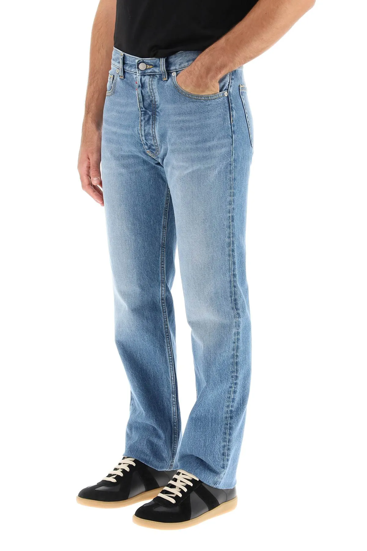 five-pocket straight jeans