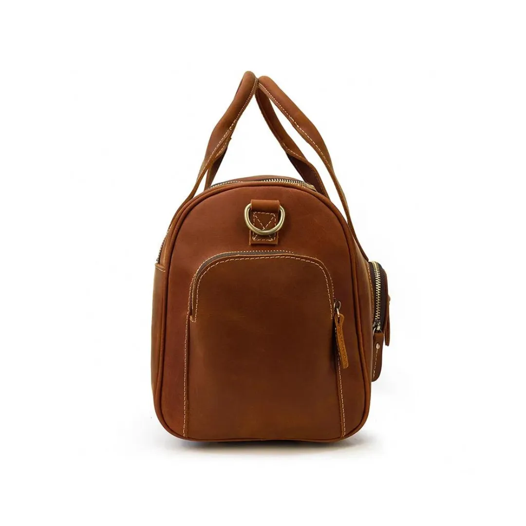 Handmade Genuine Leather Duffel Bag, Travel Bag, Weekender Bag