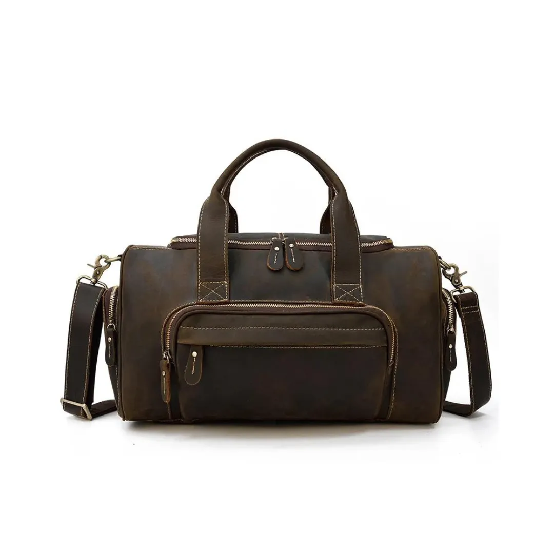 Handmade Genuine Leather Duffel Bag, Travel Bag, Weekender Bag