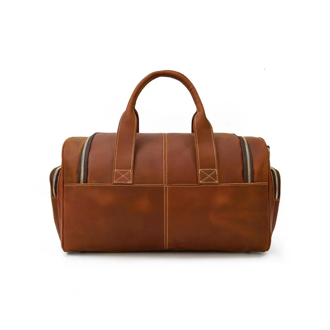 Handmade Genuine Leather Duffel Bag, Travel Bag, Weekender Bag