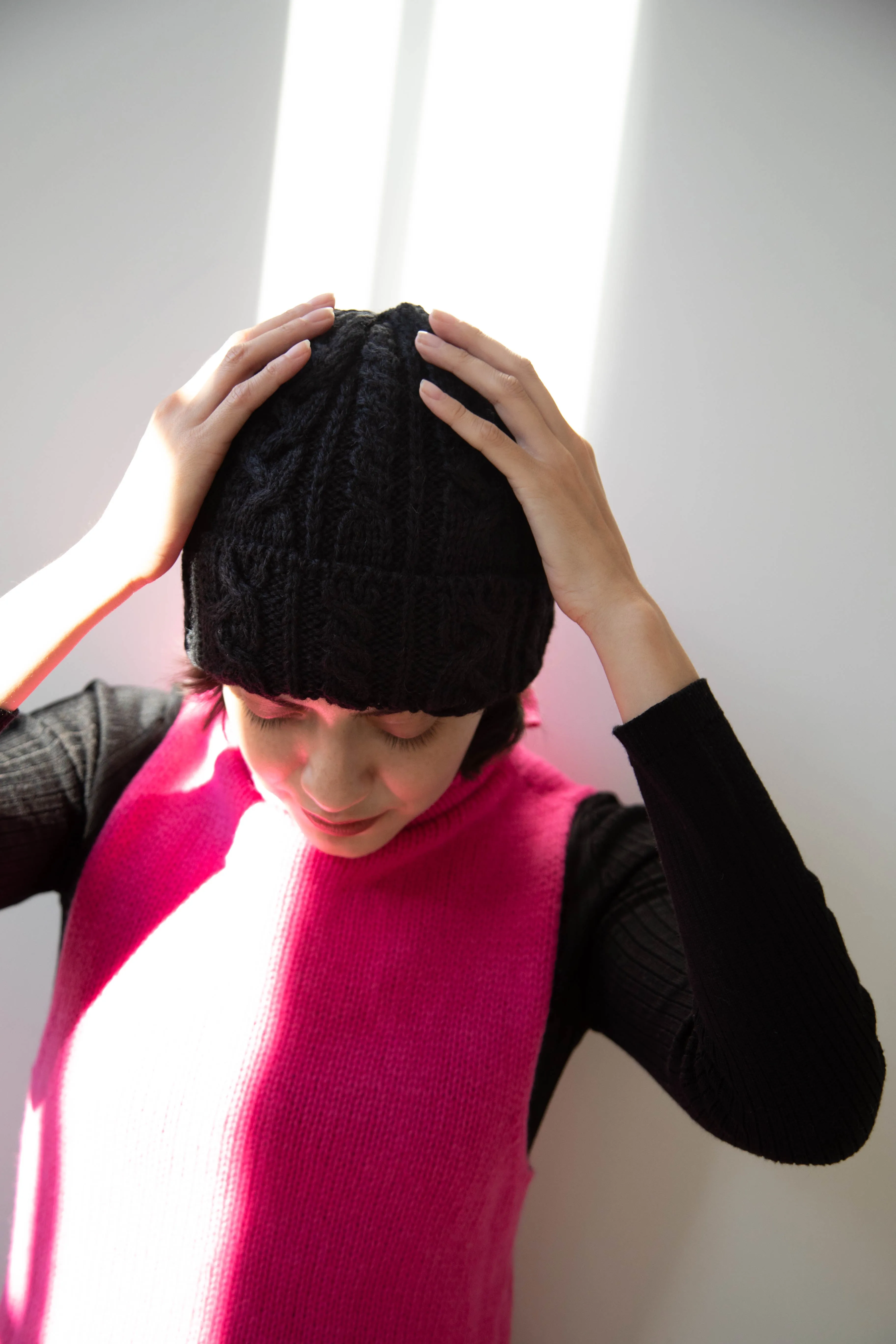 Highland 2000 | Aran Wool Cap in Black