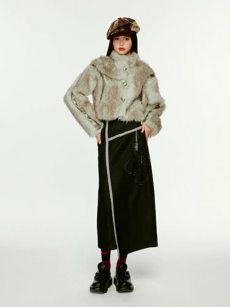 Irregular Metallic Leather Short Fur Coat【s0000003817】