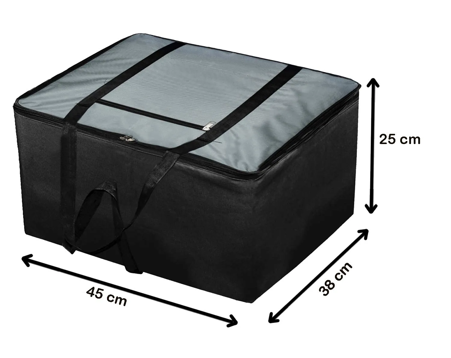 Kuber Industries Small Size Lightweight Foldable Rexine Jumbo Underbed Storage Bag with Zipper and Handle (Yellow & Grey)-Pack of 2