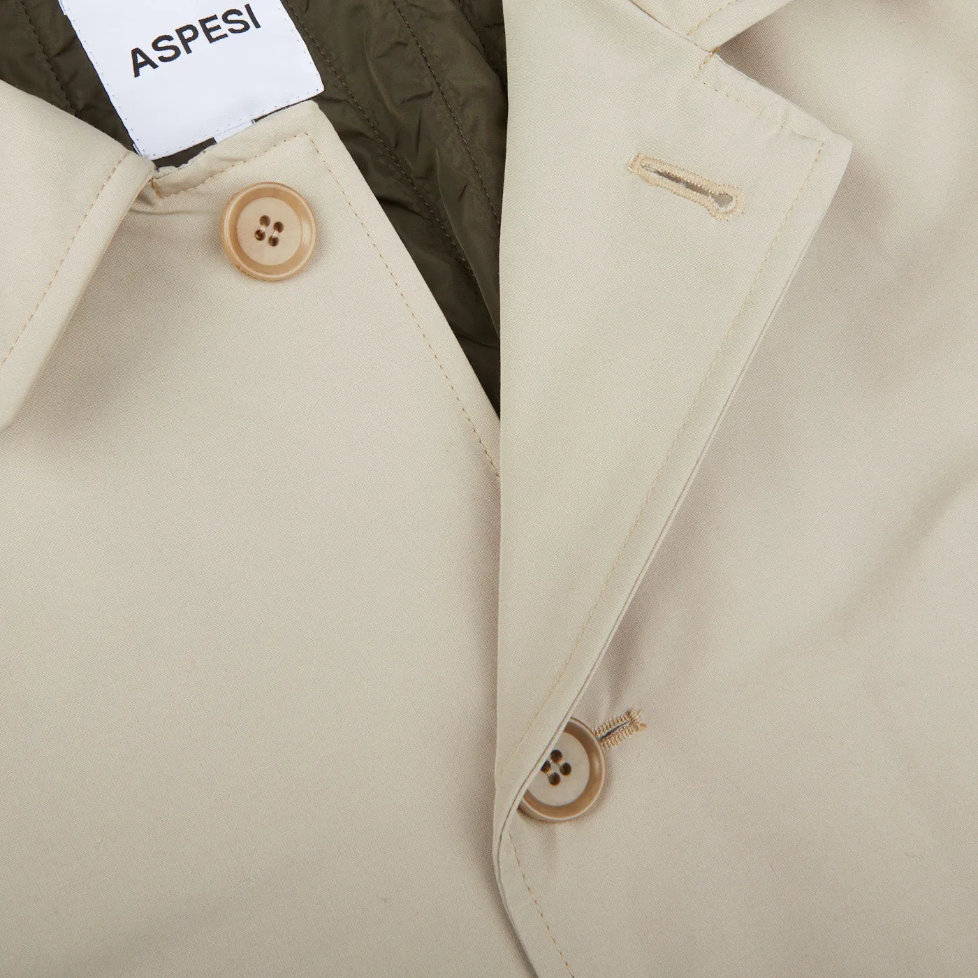 Light Beige Cotton Thermore Impermeabile Coat