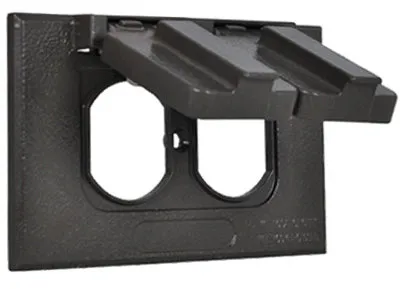 Master Electrician Horizontal Single Gang Flip Cover, Bronze
