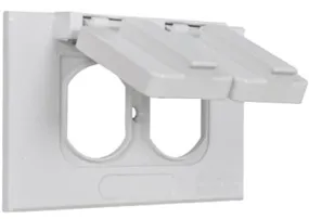 Master Electrician Horizontal Single Gang Flip Cover, White