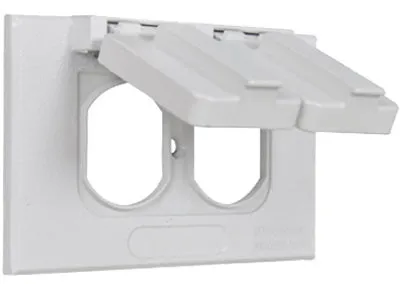 Master Electrician Horizontal Single Gang Flip Cover, White