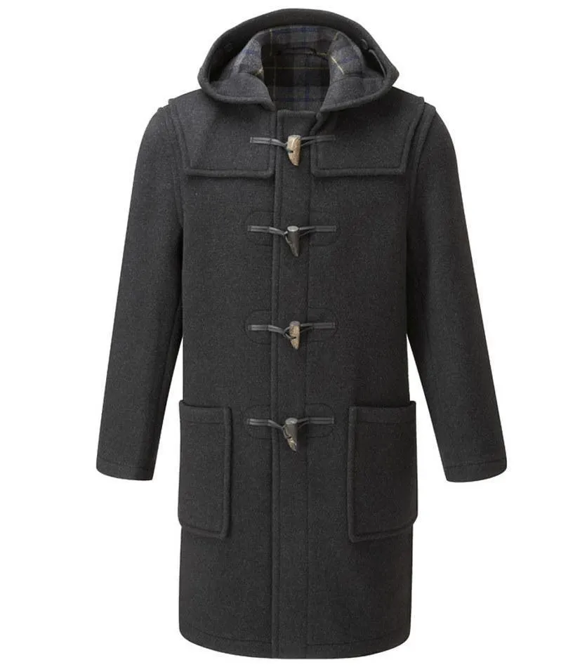 Men's Classic Fit Duffle Coat - Charcoal