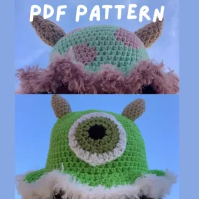 Monster Crochet Bucket Hat PDF Pattern