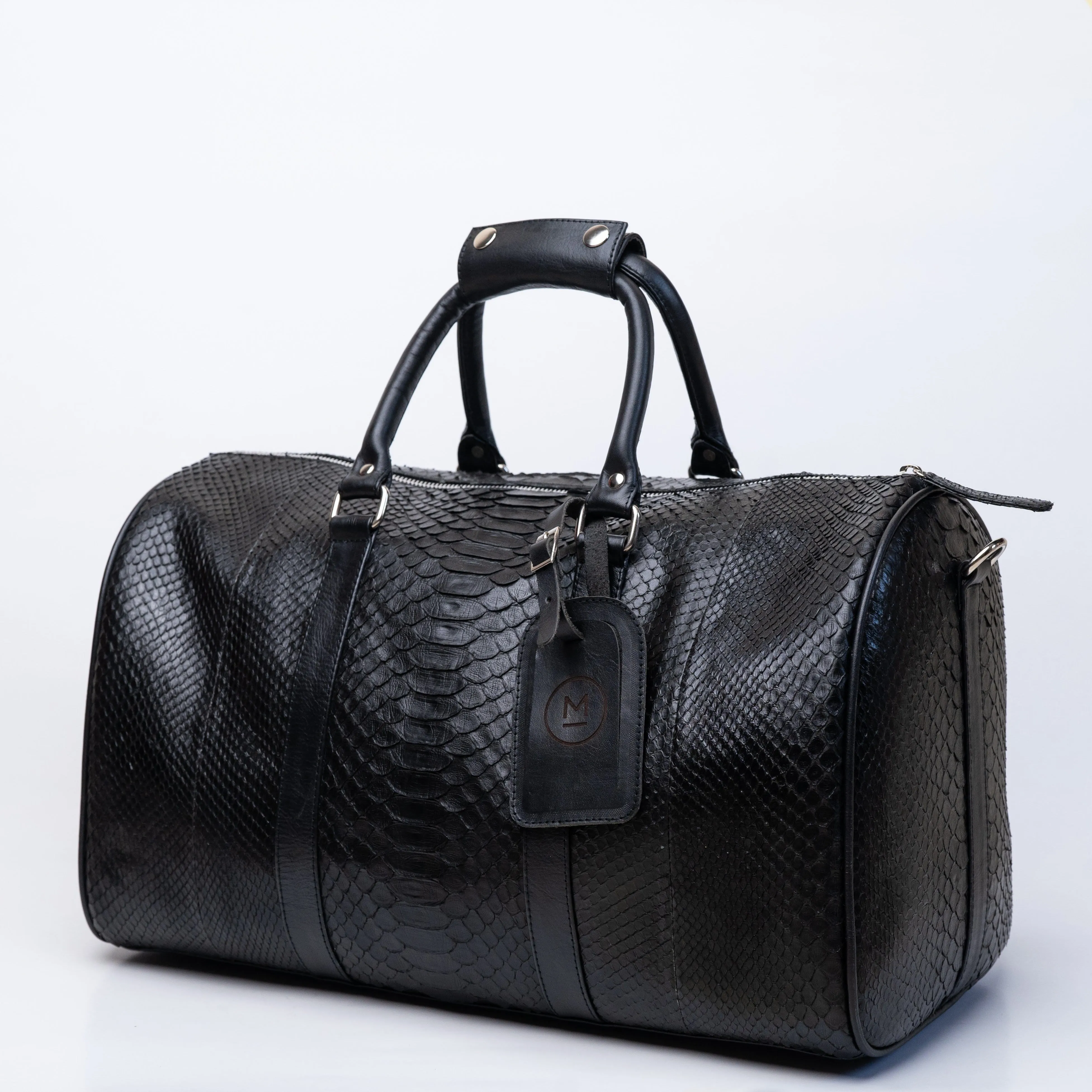 MULAT Black Python Duffel Bag
