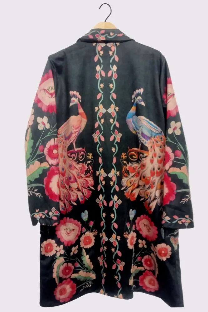 Multi Pattern Oversized Long Coat