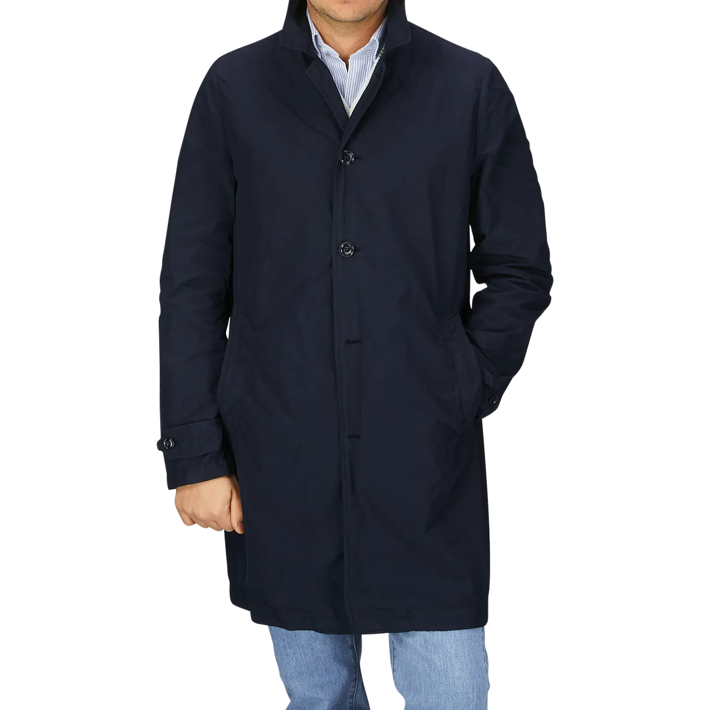 Navy Blue Micro Nylon Limone Coat