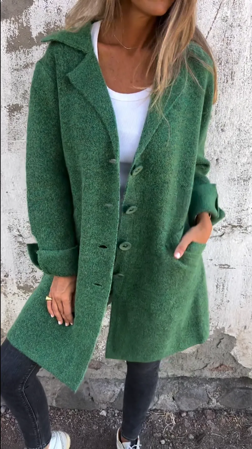 Olga | Cappotto lungo casual con revers