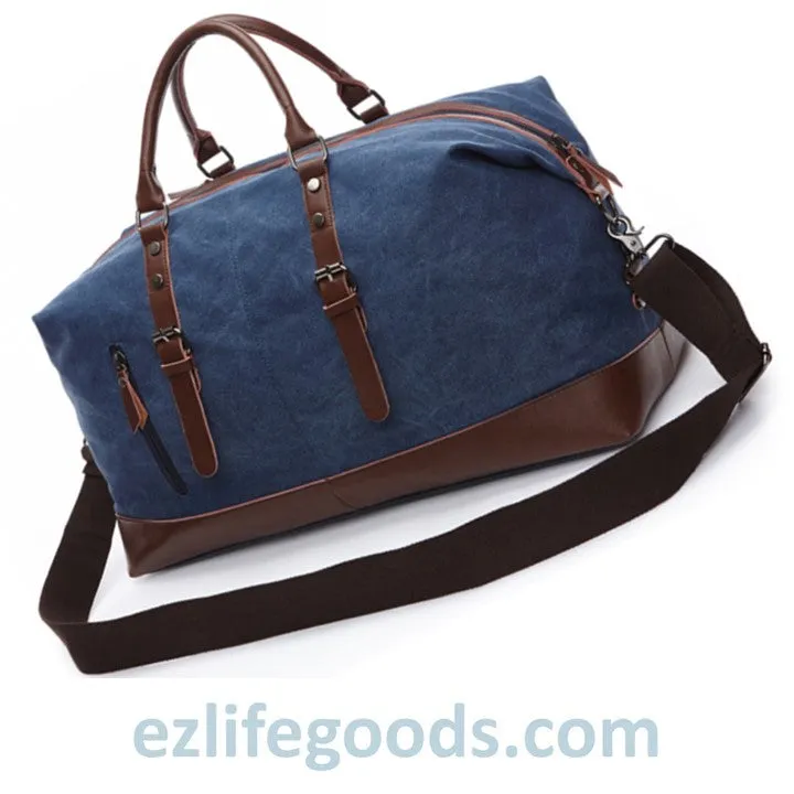 Original Canvas & Leather Travel Duffle Bag / Large Weekend Bag 54 cm