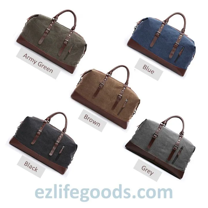 Original Canvas & Leather Travel Duffle Bag / Large Weekend Bag 54 cm