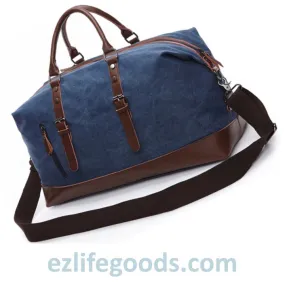 Original Canvas & Leather Travel Duffle Bag / Large Weekend Bag 54 cm