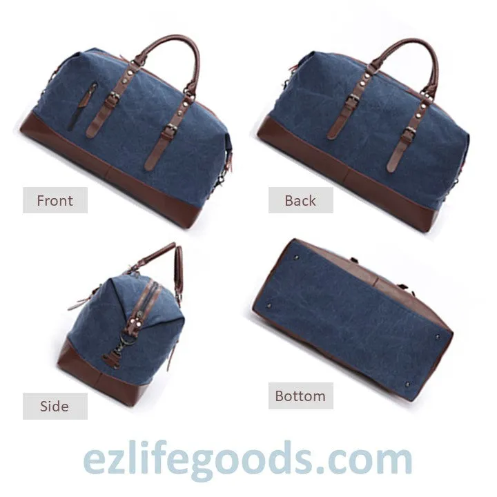 Original Canvas & Leather Travel Duffle Bag / Large Weekend Bag 54 cm