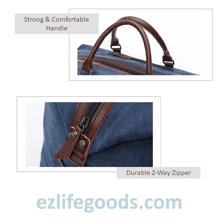 Original Canvas & Leather Travel Duffle Bag / Large Weekend Bag 54 cm