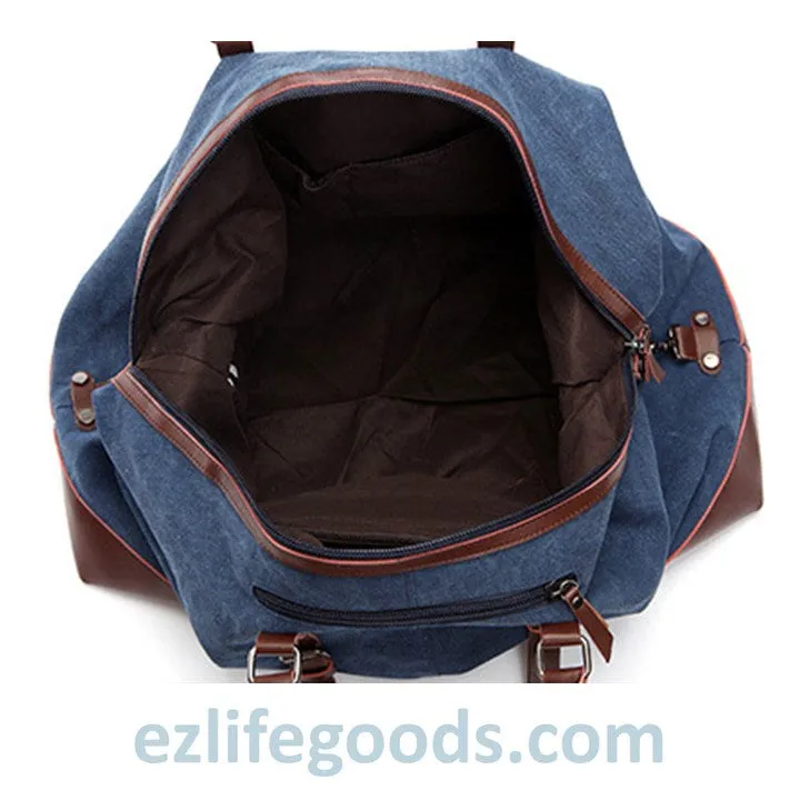 Original Canvas & Leather Travel Duffle Bag / Large Weekend Bag 54 cm