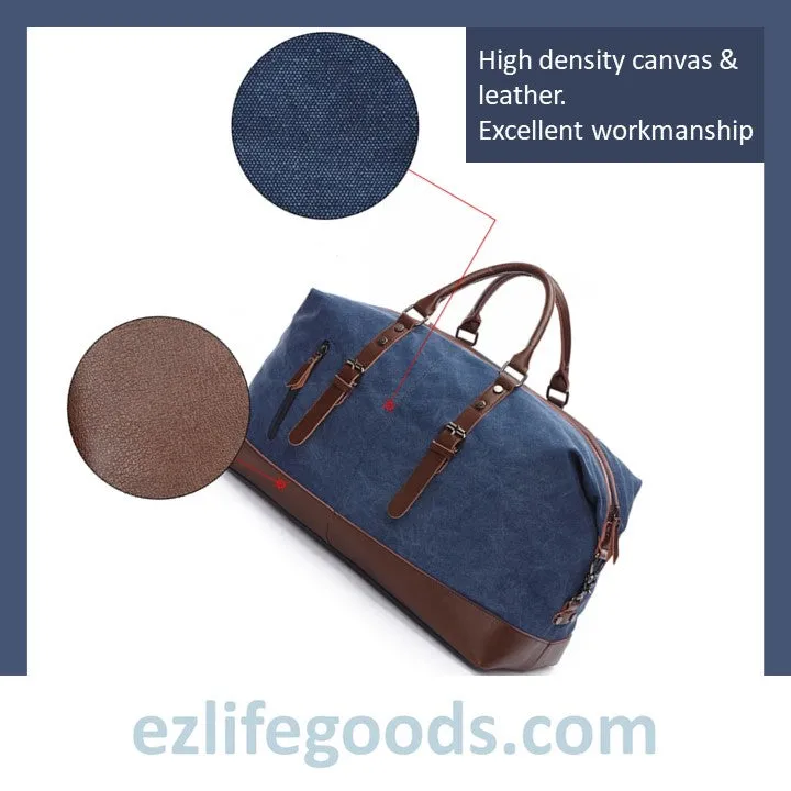 Original Canvas & Leather Travel Duffle Bag / Large Weekend Bag 54 cm