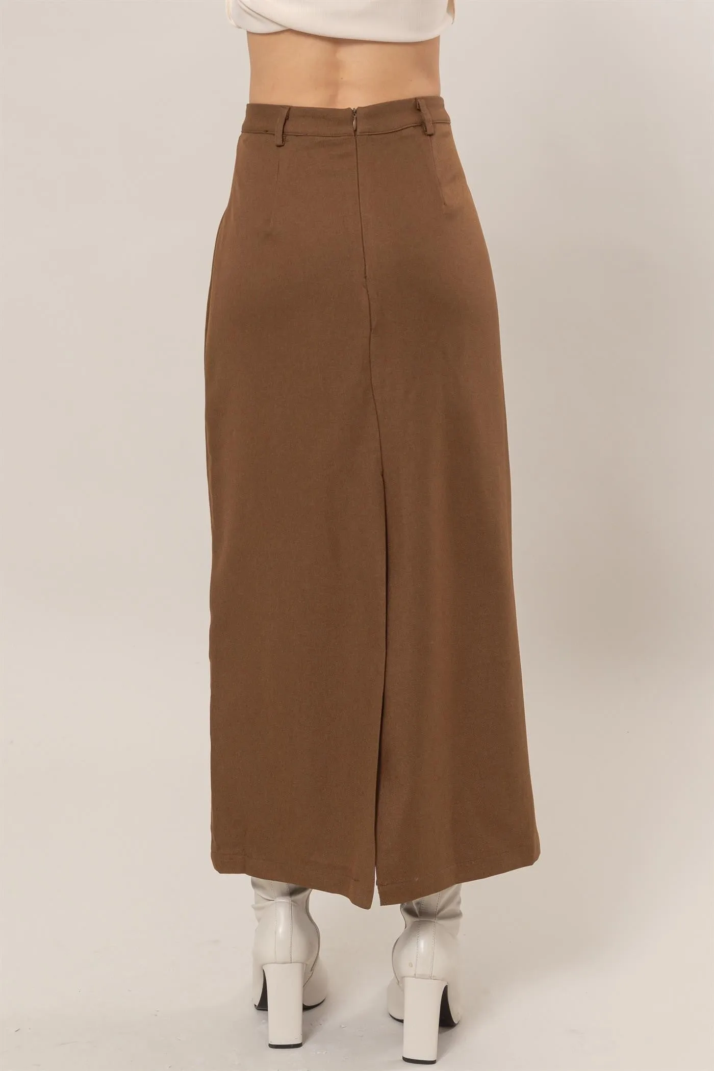 Pencil Midi Skirt in Espresso