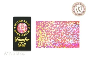 Pink Holographic Confetti Nail Transfer Foil (HL-F-03)