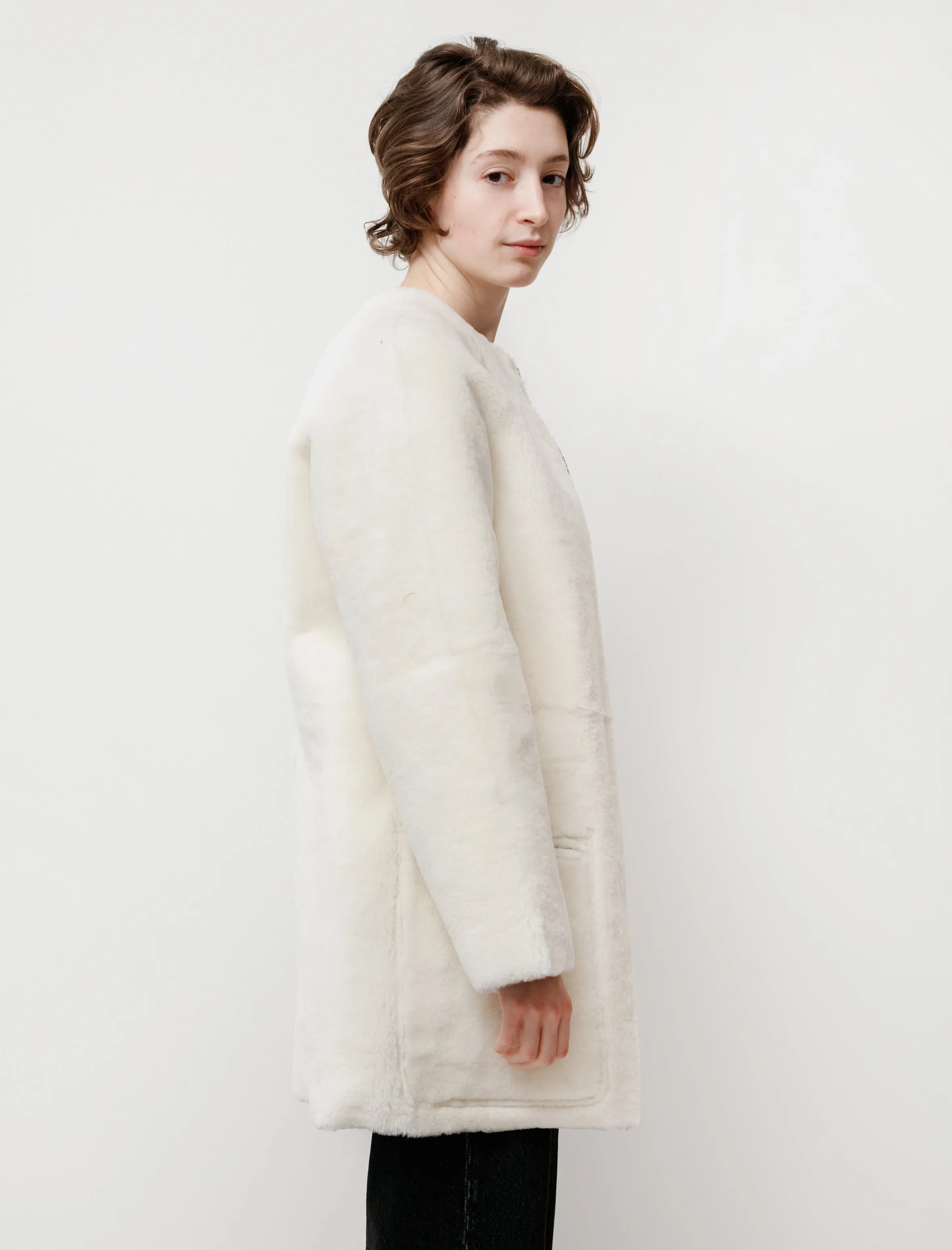 Reversible Enamel Shearling Coat