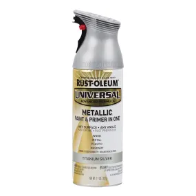 RUST-OLEUM Metallic Titanium Silver Spray Paint 312g Shiny Silver Aerosol