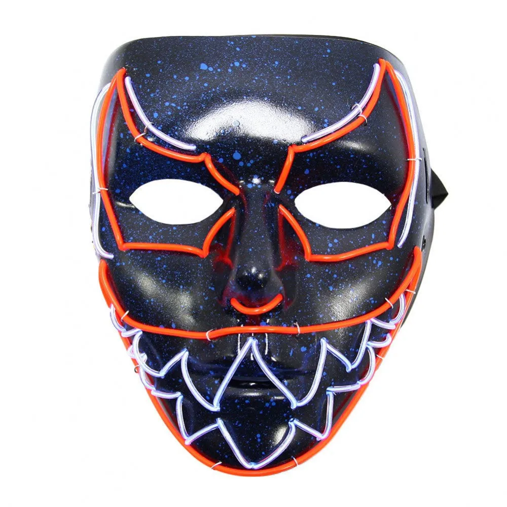 Sharp Tooth EL Wire Mask (Red/White)
