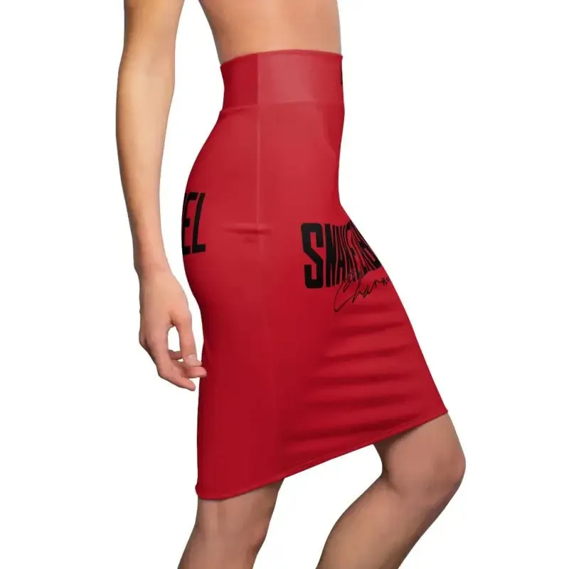 Snake Women's Pencil Skirt - AOP Print, Mid Waist Fit, USA Assembled