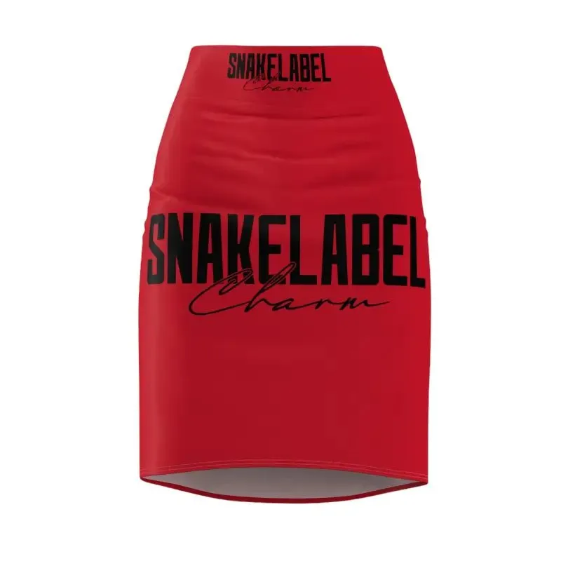Snake Women's Pencil Skirt - AOP Print, Mid Waist Fit, USA Assembled