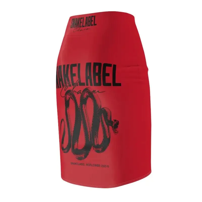 Snake Women's Pencil Skirt - AOP Print, Mid Waist Fit, USA Assembled
