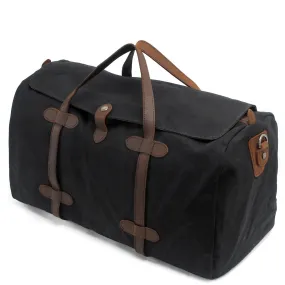 Waxed Canvas Duffle Bag Waterproof for Travel-Black