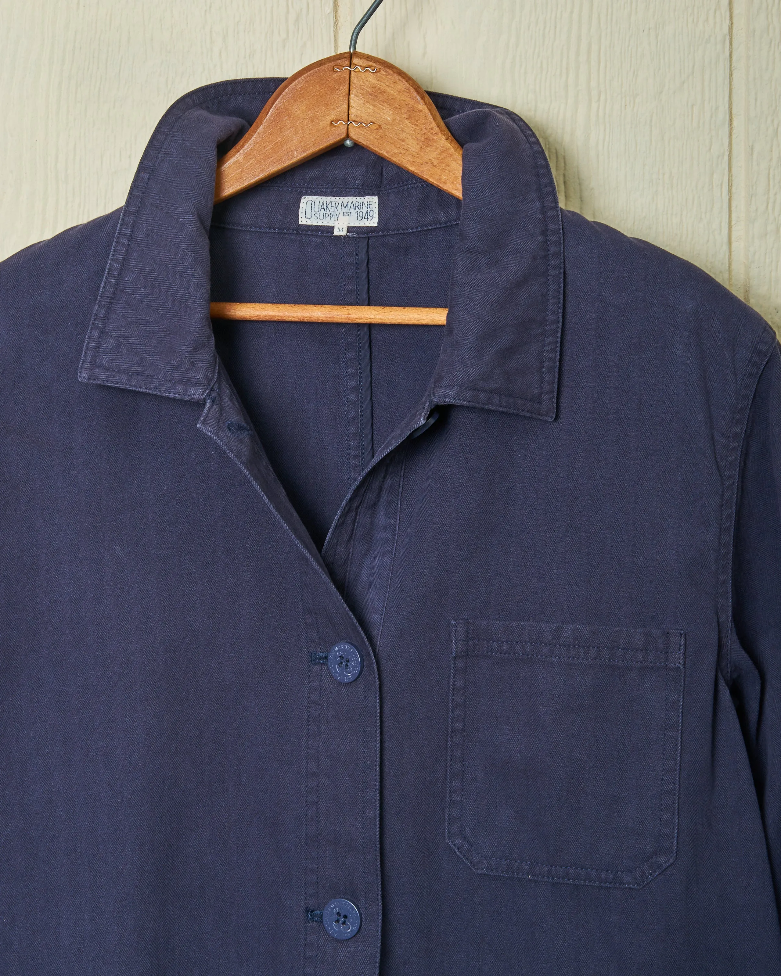 Women's French Workman’s Jacket in Navy Herringbone