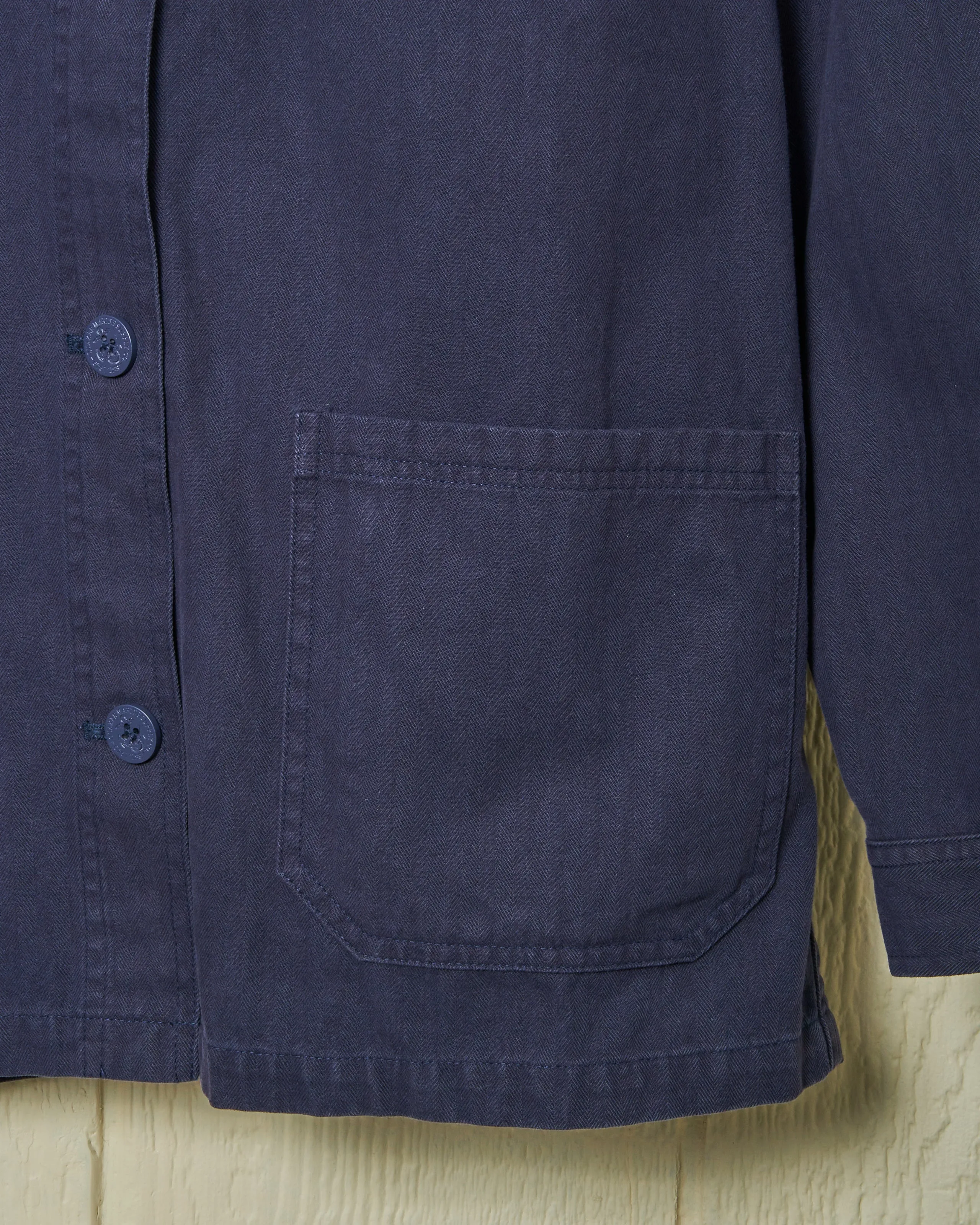 Women's French Workman’s Jacket in Navy Herringbone