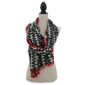 Zig Zag Block Print Cotton Shawl Wrap Scarf